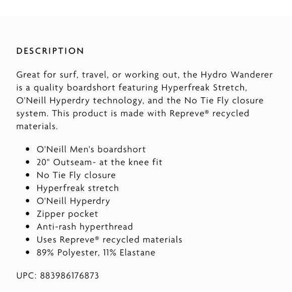 O’Neill Hyperfreak Hydro Wanderer Boardshorts - Picture 11 of 11